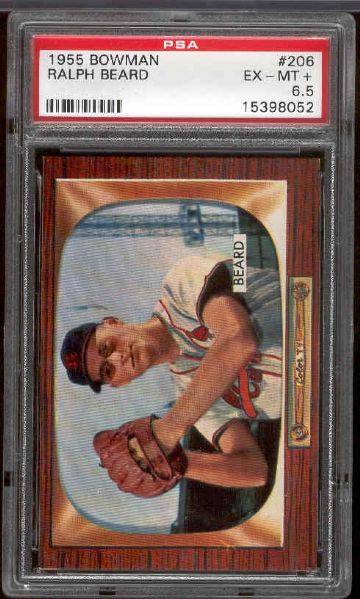 1955 Bowman Bb- #206 Ralph Beard, Cardinals- PSA Ex-Mt+ 6.5 