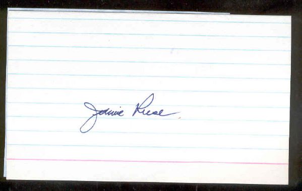 Autographed 3” x 5” Card-Signed on lined side- “Jimmie Reese”