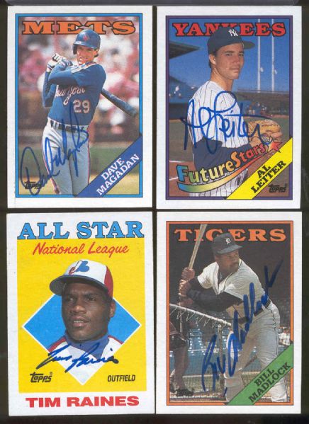 1988 Topps Bb- 8 Diff. Autographed Cards