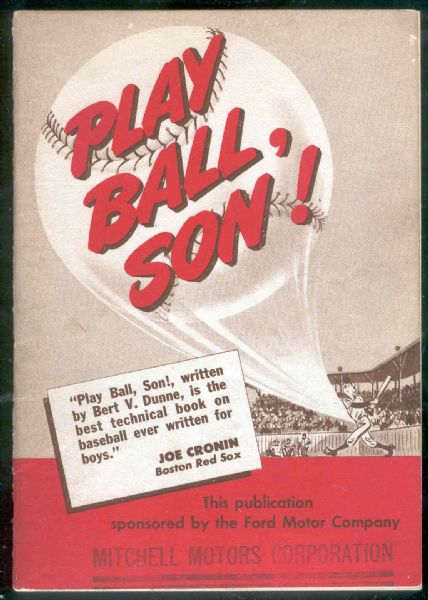 1949 “Play Ball, Son!” Small Instructional Booklet by Bert V. Dunne