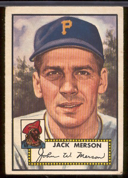 1952 Topps Bb- Hi # - #375 John Merson, Pirates