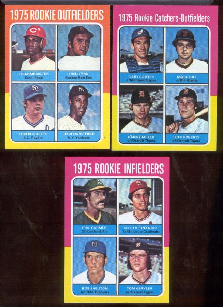 1975 Topps Bb- 3 Diff. Rookie Cards