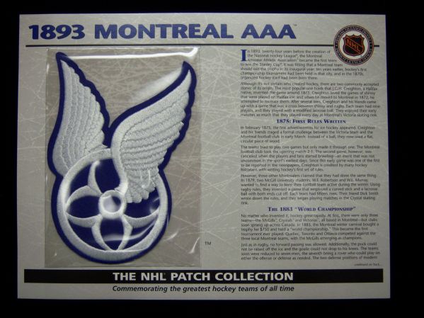 Willabee & Ward Hockey Patch- 1893 Montreal AAA