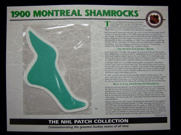 Willabee & Ward Hockey Patch- 1900 Montreal Shamrocks