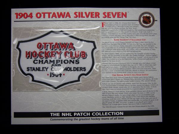 Willabee & Ward Hockey Patch- 1904 Ottawa Silver Seven