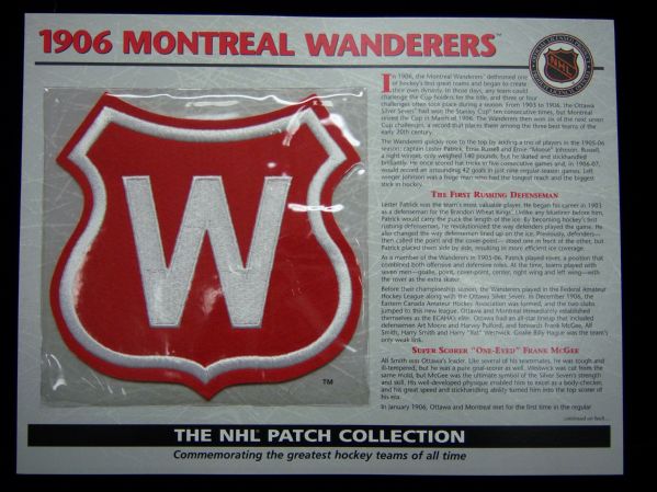 Willabee & Ward Hockey Patch- 1906 Montreal Wanderers