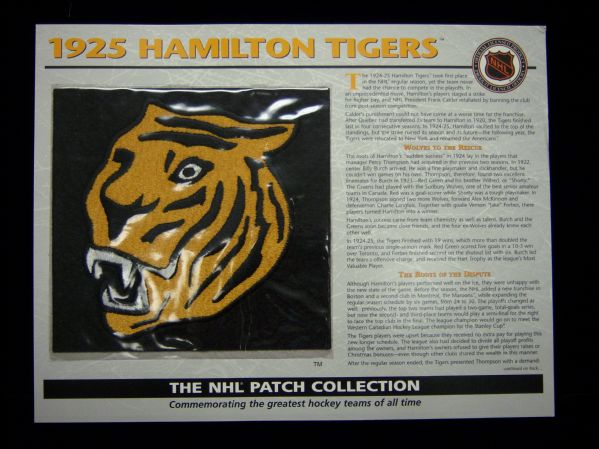 Willabee & Ward Hockey Patch- 1925 Hamilton Tigers