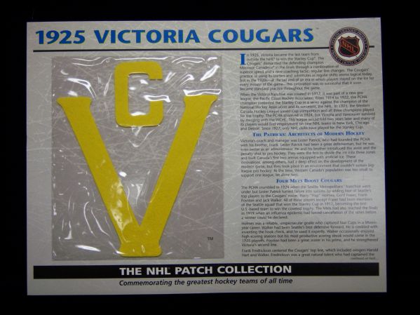 Willabee & Ward Hockey Patch- 1925 Victoria Cougars