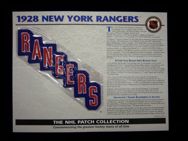 Willabee & Ward Hockey Patch- 1928 New York Rangers