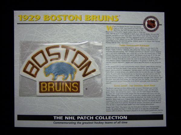 Willabee & Ward Hockey Patch- 1929 Boston Bruins