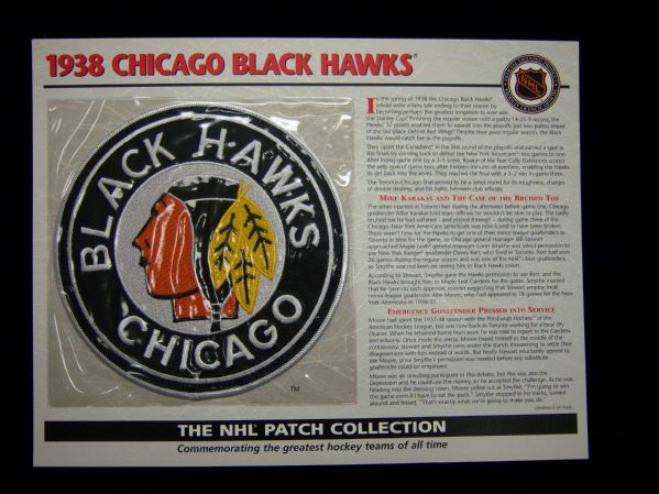 Willabee & Ward Hockey Patch- 1938 Chicago Black Hawks