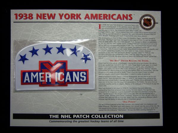 Willabee & Ward Hockey Patch- 1938 New York Americans