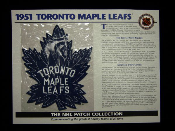 Willabee & Ward Hockey Patch- 1951 Toronto Maple Leafs