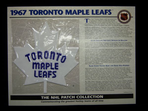 Willabee & Ward Hockey Patch- 1967 Toronto Maple Leafs