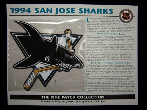 Willabee & Ward Hockey Patch- 1994 San Jose Sharks