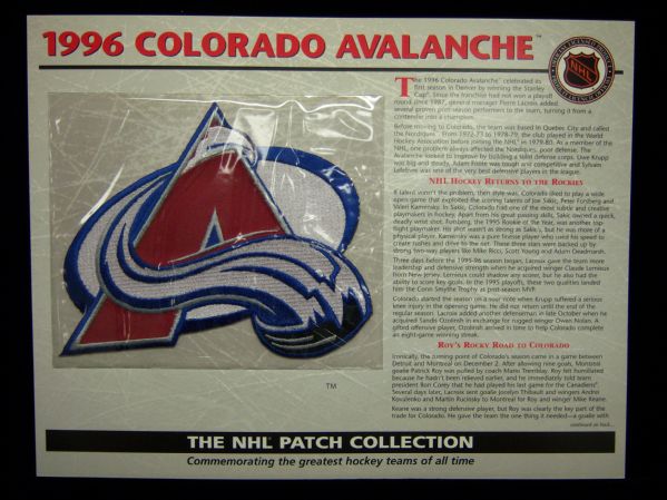 Willabee & Ward Hockey Patch- 1996 Colorado Avalanche