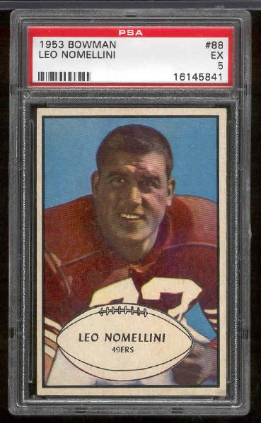1953 Bowman Football- #88 Leo Nomellini, 49ers- PSA Ex 5 