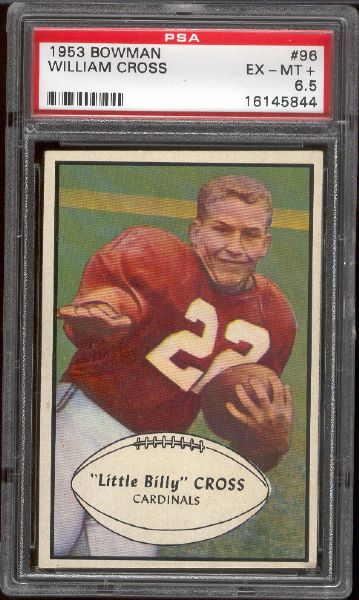 1953 Bowman Football - #96 William Cross, Cardinals- PSA Ex-Mt+  6.5 