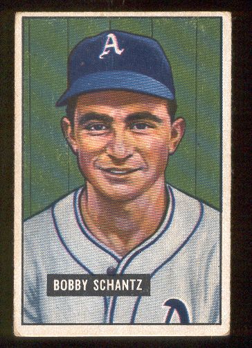 1951 Bowman Bb- #227 Bobby Shantz, A’s- 3 Cards