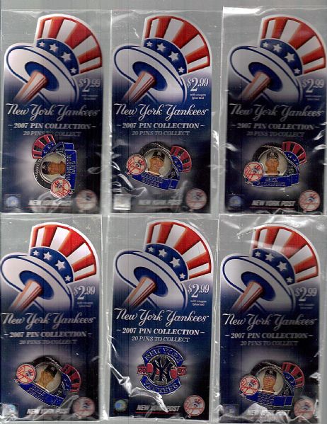 2007 New York Post New York Yankees Pin Collection Set of 20 Pins