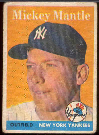 1958 Topps Bsbl. #150 Mickey Mantle, Yankees