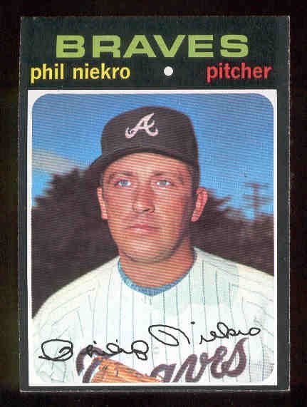 1971 Topps Bsbl. #30 Phil Niekro, Braves- 14 Cards
