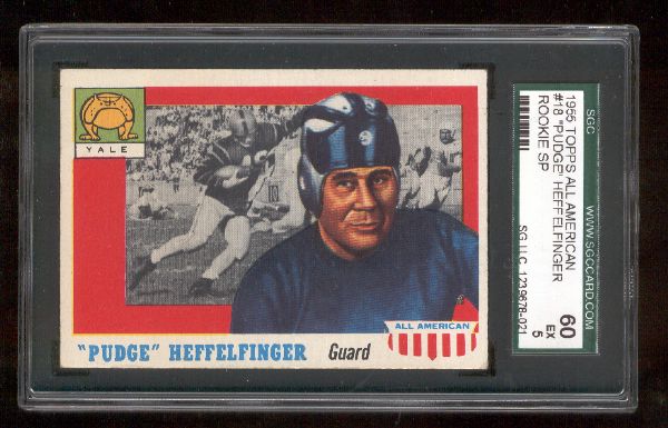 1955 Topps All American Fb- #18 Pudge Heffelfinger, Yale- SGC 60 (Ex 5)