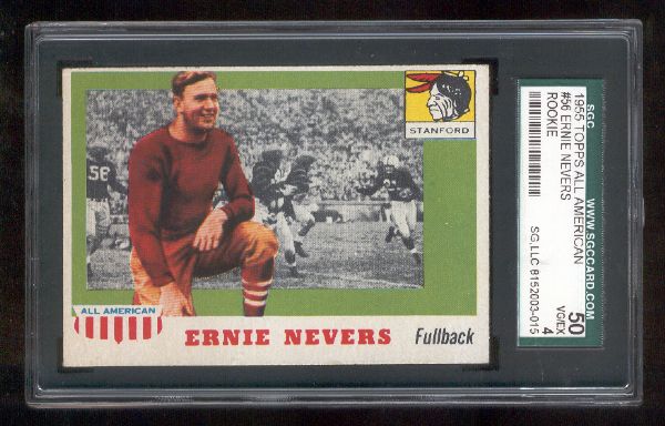 1955 Topps All American Fb- #56 Ernie Nevers, Stanford- SGC 50 (Vg-Ex 4)