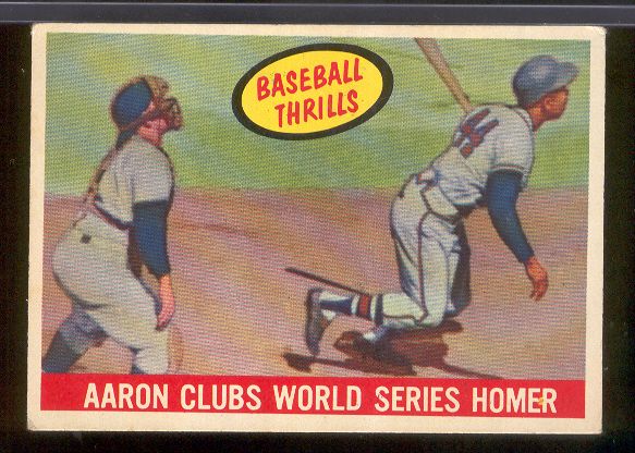 1959 Topps Bb- #467 Aaron Baseball Thrill