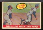 1959 Topps Bb- #467 Aaron Baseball Thrill