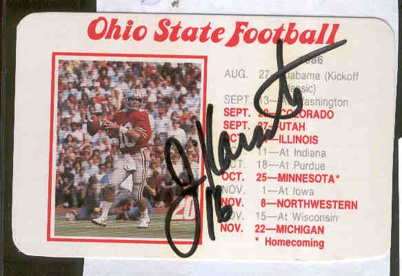 Jim Karsatos Autographed 1986 Ohio State Ftbl. Picture Schedule