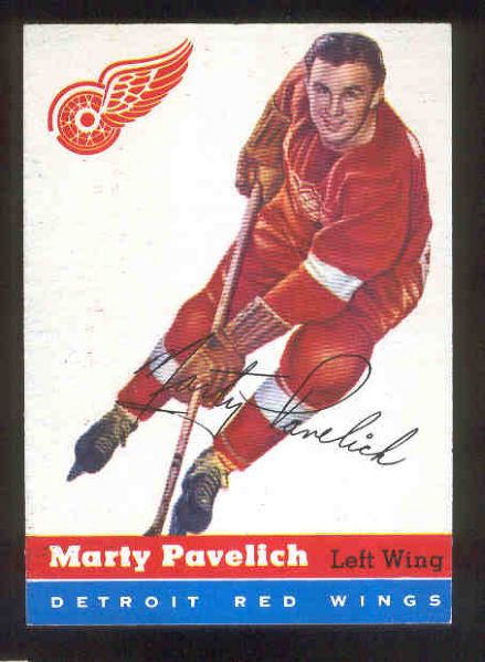 1954-55 Topps Hockey- #34 Marty Pavelich, Red Wings 