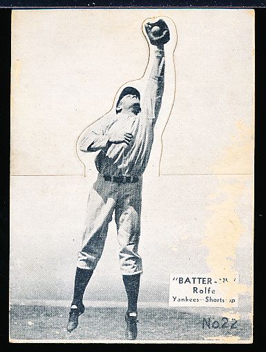 1934-36 Batter Up Bb- #22 Rolfe, Yankees-Black & White tint.
