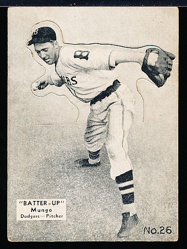 1934-36 Batter Up Bb- #26 Van Mungo, Dodgers-Black & White tint.