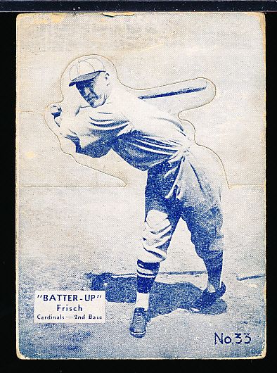 1934-36 Batter Up Bb- #33 Frankie Frisch, Cardinals- Blue tint.