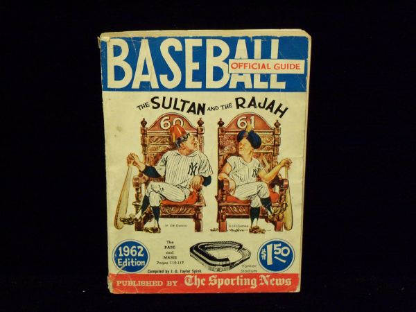 1962 Sporting News Baseball Guide- Babe Ruth and Roger Maris on Cover! 