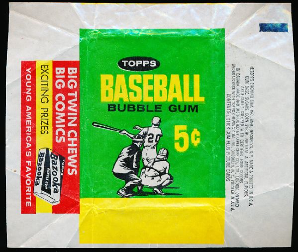 1964 Topps Baseball- 5 Cent Wrapper – Plain front