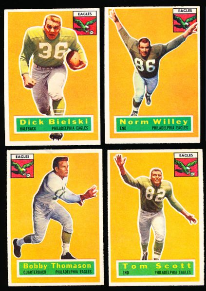 1956 Topps Football- 4 Diff. Eagles