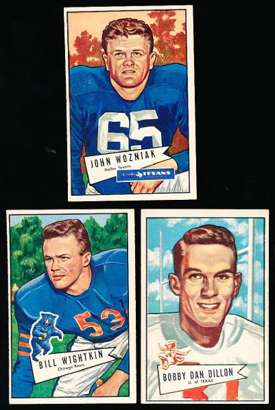 1952 Bowman Large Football- 3 Cards