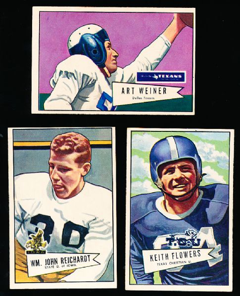 1952 Bowman Football Large- 3 Cards