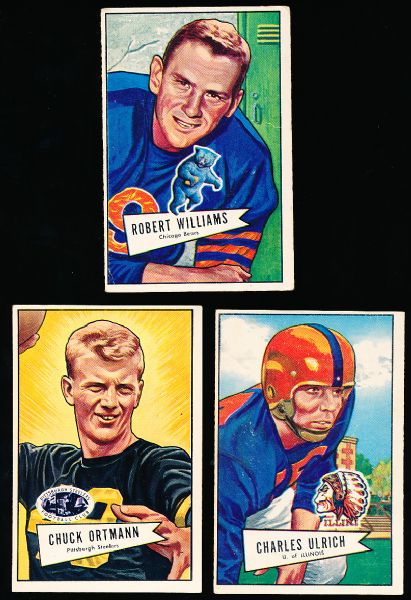 1952 Bowman Football Large- 3 Cards