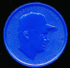 1955 Armour Baseball Coin- Virgil Trucks, White Sox- Blue Coin
