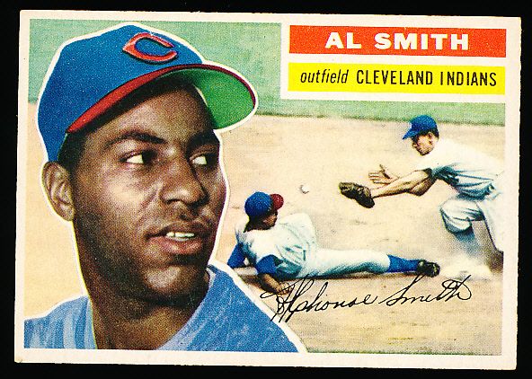 1956 Topps Bb- #105 A. Smith, Indians- 2 Cards