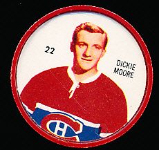 1960-61 Shirriff Hockey Coin- #22 Dickie Moore, Montreal