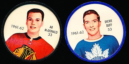 1961-62 Salada Hockey Coins- 2 Diff.