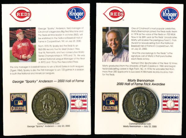 2000 Kroger Cincinnati Reds National Baseball Hall of Fame Inductee Commemorative Coins- 3 Diff.