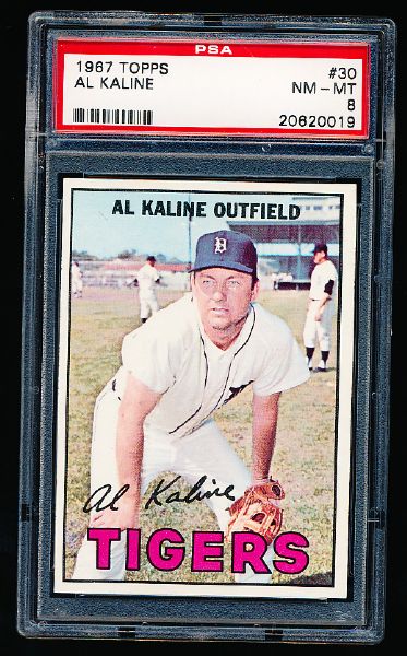 1967 Topps Baseball- #30 Al Kaline, Tigers- PSA NM-Mt 8 