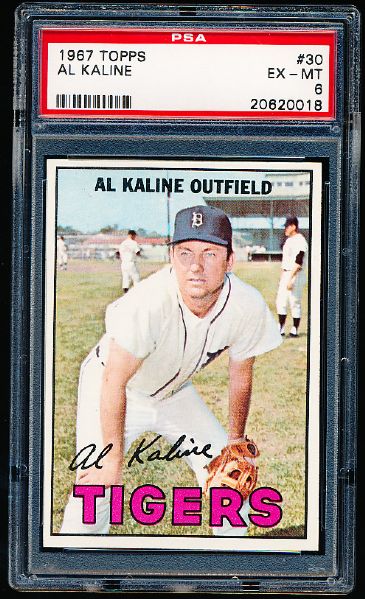1967 Topps Baseball- #30 Al Kaline, Tigers- PSA Ex-Mt 6
