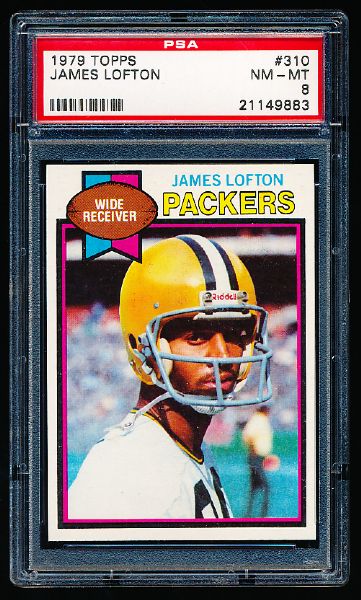 1979 Topps Football- #310 James Lofton, Packers- PSA Nm-Mt 8 