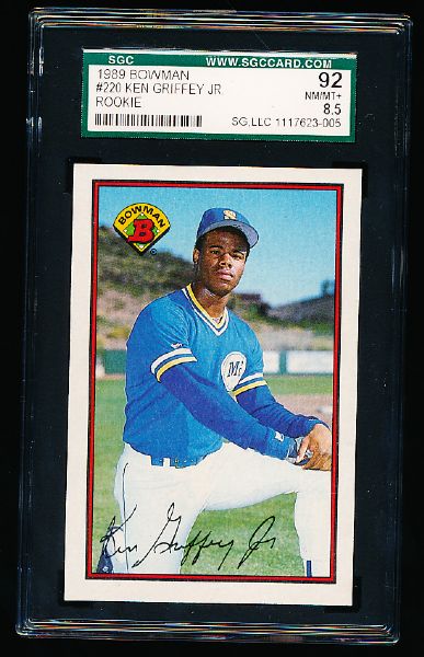 1989 Bowman Baseball- #220 Ken Griffey Jr- SGC 92(Nm/Mt+ 8.5)